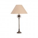 ANTIQUE SILVER PINEAPPLE LAMP WITH TAUPE SHADE