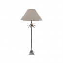 NICKEL PINEAPPLE LAMP WITH TAUPE SHADE