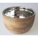TIMBER BOWL WITH STAINLESS STEEL INSERT